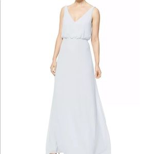 Bill Levkoff Pale Blue Chiffon Sleeveless A-line Dress